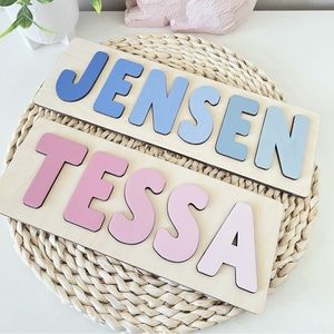 Personalized Child’s Name Puzzle | Wood Laser Cut Hand Painted